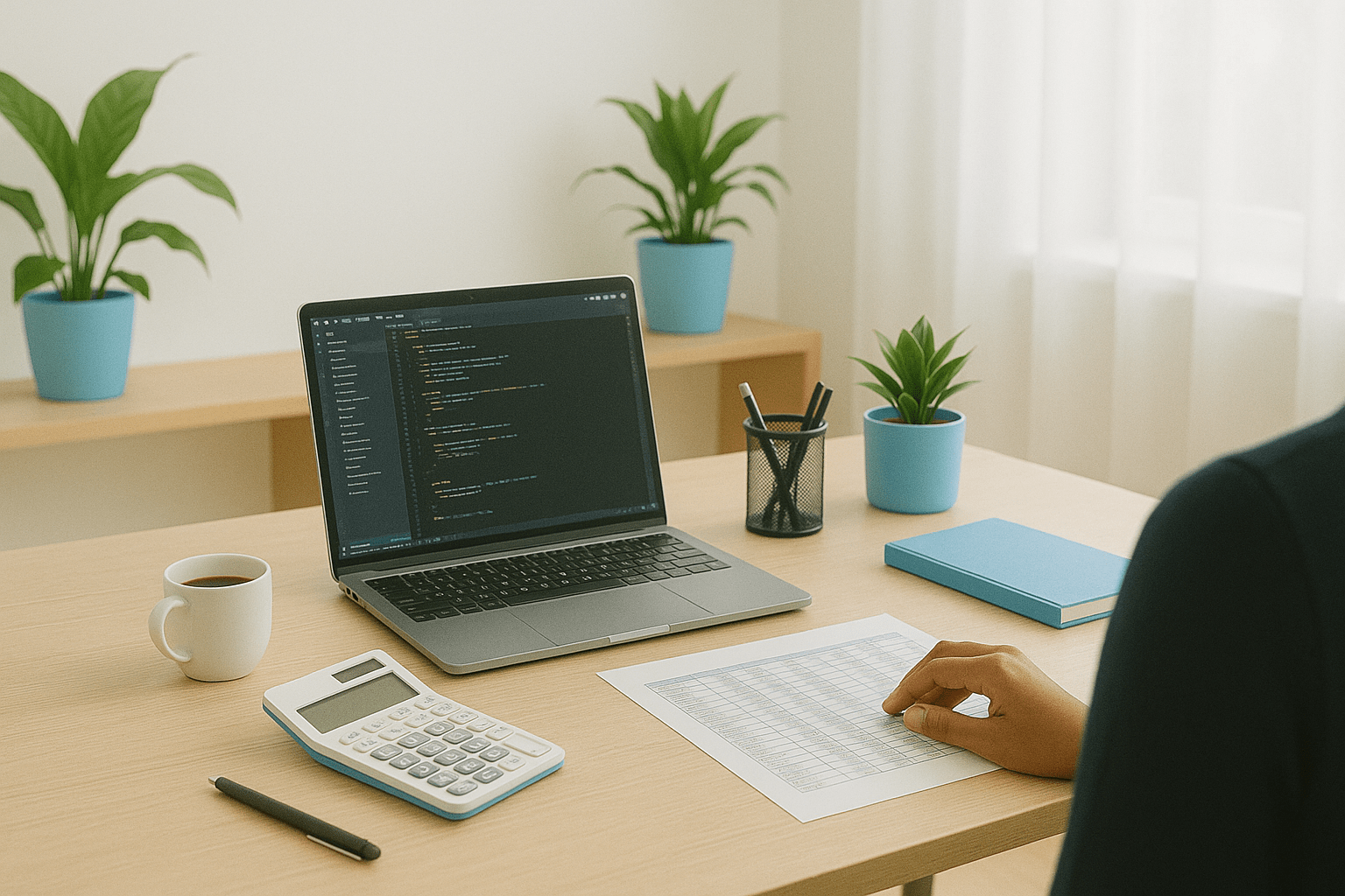 Professionnelle comptable travaillant